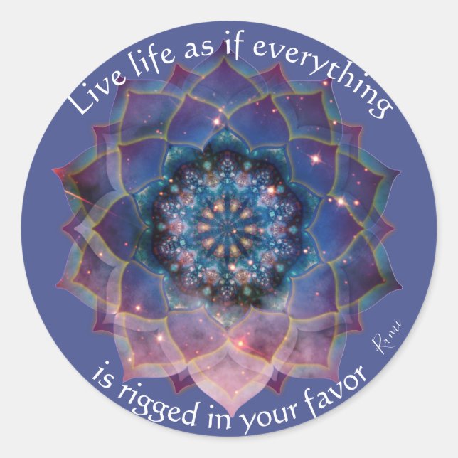 Sticker Rond Boho Nebula Mandala, Mystique (Devant)