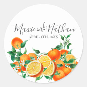 Sticker Rond Boho Orange Blossom Mariage