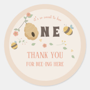 Sticker Rond Boho Premier jour d'abeille 1er anniversaire d'abe