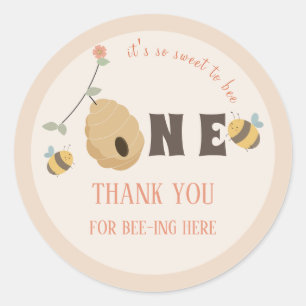 Sticker Rond Boho Premier jour d'abeille 1er anniversaire d'abe