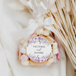 Sticker Rond Boho Purple Wedding Favors