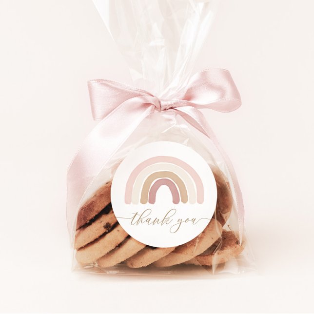 Sticker Rond Boho Rainbow fête d'anniversaire (Créateur téléchargé)