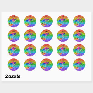Sticker Rond Boho Rainbow mignonne Parties scintillant filles U