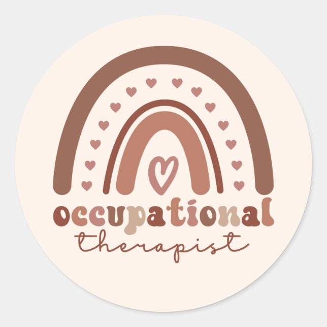Sticker Rond Boho Rainbow OT - Cadeaux d'ergothérapeute (Devant)