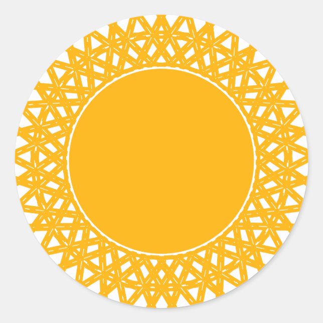 Sticker Rond Boho rayons de soleil jaune vierge moderne amuseme (Devant)
