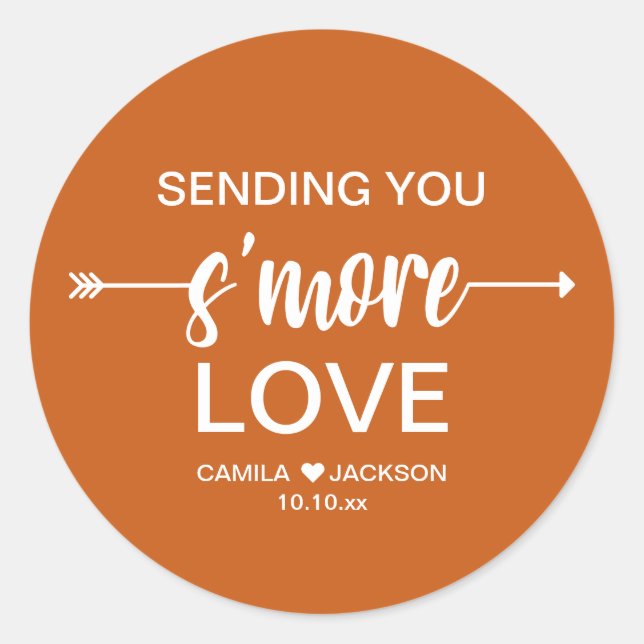 Sticker Rond Boho S'more Cadeau de Mariage (Devant)