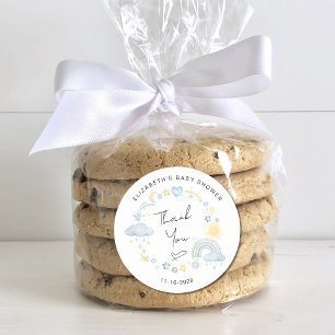 Sticker Rond Boho Sun Rainbow bébé garçon douche Merci