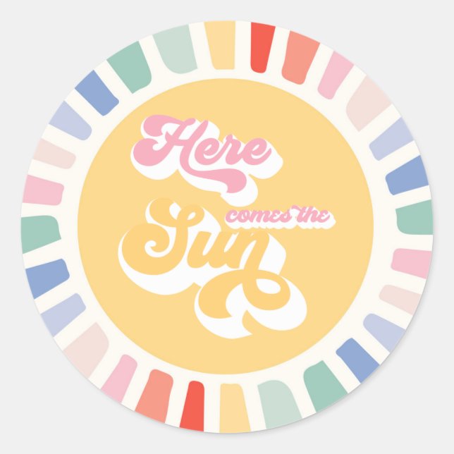 Sticker Rond Boho Sunshine 1er Voyage Autour Du Soleil Faveur (Devant)