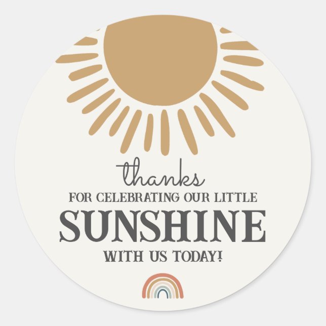 Sticker Rond boho sunshine anniversaire arc-en-ciel préférer au (Devant)