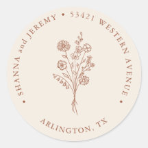 Boho Terracotta Élégant Minimal | Adresse de retou