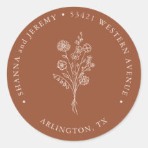 Boho Terracotta Élégant Minimal | Adresse de retou