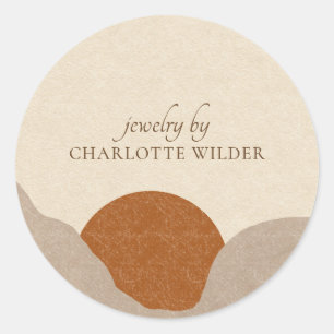 Sticker Rond Boho Terracotta Sable Produit Abstrait