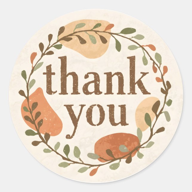 Sticker Rond Boho Thank You (Devant)