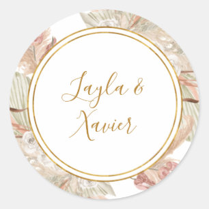 Sticker Rond Boho Tropical Botanical Sceaux d'enveloppe Maria