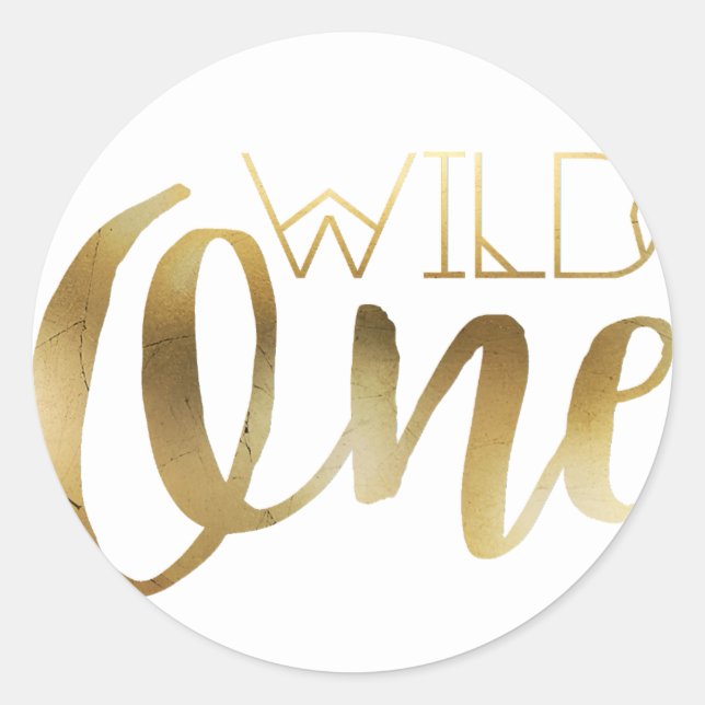 Sticker Rond Boho Wild One | Première fête d'anniversaire (Devant)