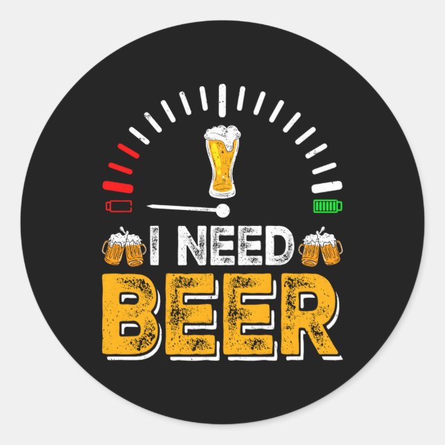 Sticker Rond Boire de bière Consommateurs Alcool (Devant)
