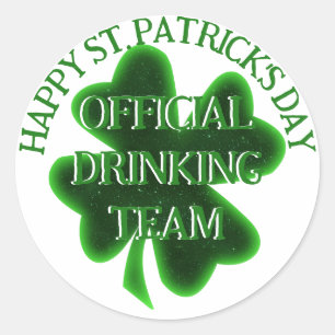 Sticker Rond Boire Équipe St. Patrick's Day