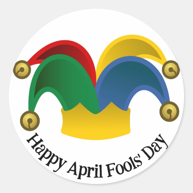 Sticker Rond Boire Jesters April Fools Day (Devant)