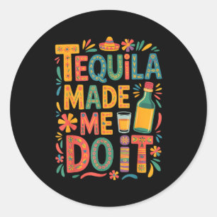Sticker Rond Boire le cinq mai drôle fête alcool 