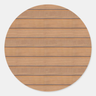 Sticker Rond Bois Brown Blanc Personnalisé Nature Élégant Modèl