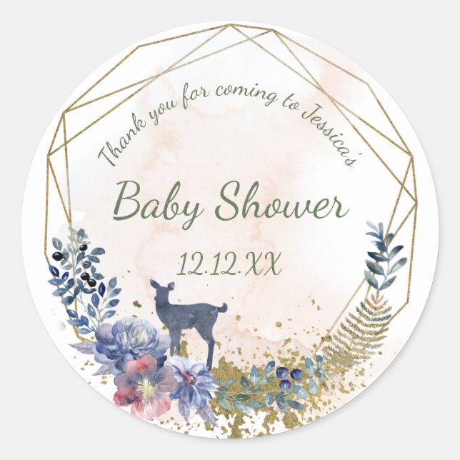 Sticker Rond Bois de cerf floral (Devant)