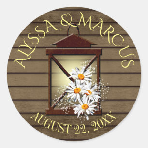 Sticker Rond Bois de grenier et de grenier rustique