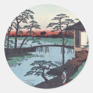 Sticker Rond Bois japonais vintage