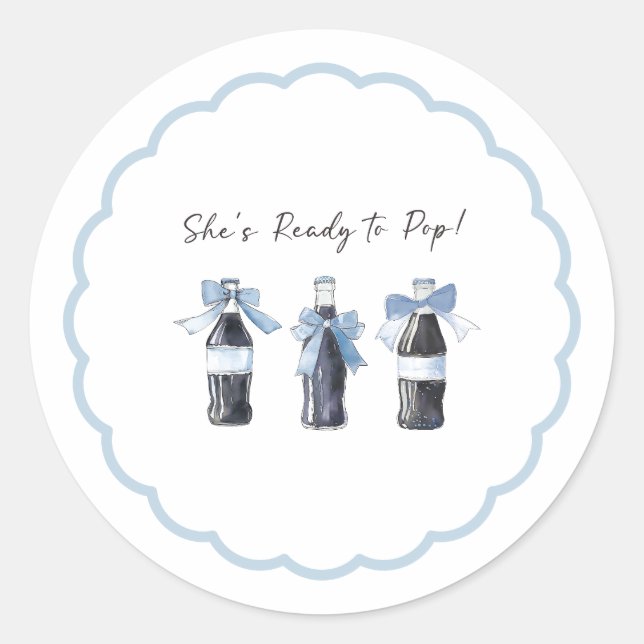 Sticker Rond Boisson gazeuse Blue Baby prête à POP! (Devant)