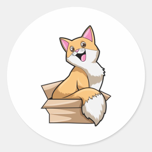 Sticker Rond Boîte à chat (Devant)