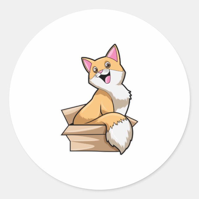 Sticker Rond Boîte à chat (Devant)