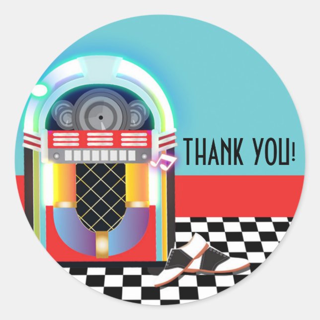 Sticker Rond Boîte à musique de danse de soirée dansante des an (Devant)