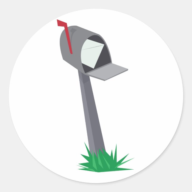 Sticker Rond Boîte aux lettres d'inclinaison (Devant)