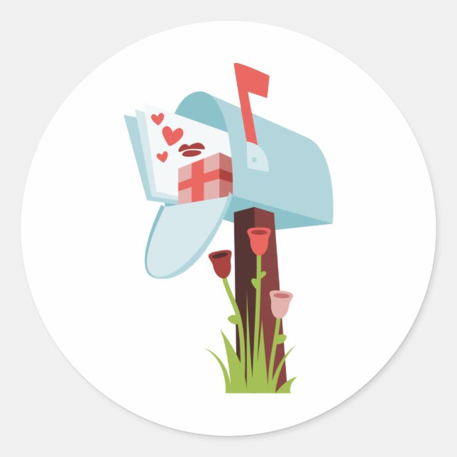 Sticker Rond Boîte aux lettres Valentine (Devant)