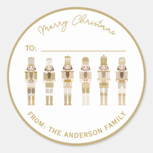 STICKER ROND BOÎTE-CADEAU DE NOËL D'OR