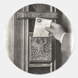 Sticker Rond Boîte de messagerie vintage