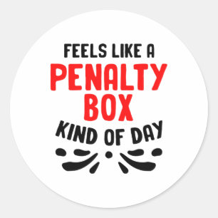 Sticker Rond Boîte de pénalité de hockey drôle de joueurs de ho