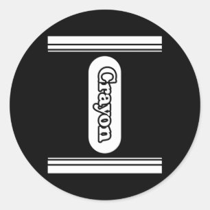 Sticker Rond Boîte en Crayon noir Halloween