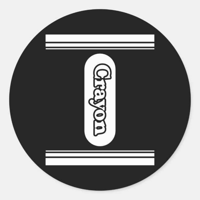 Sticker Rond Boîte en Crayon noir Halloween (Devant)