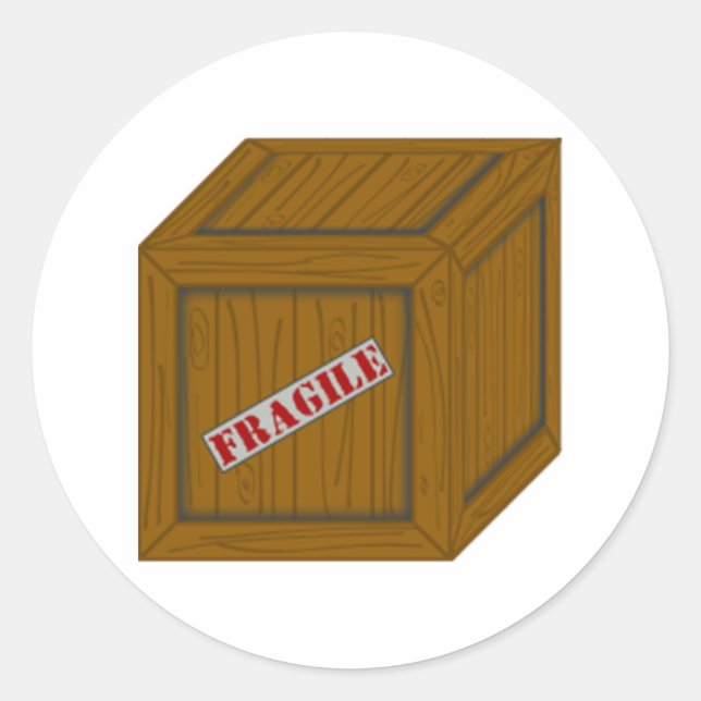 Sticker Rond Boîte fragile (Devant)