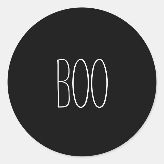 Sticker Rond Boite noir blanc éffrayant manuscrit Halloween (Devant)
