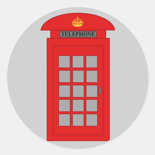 Sticker Rond Boîte téléphonique britannique (Devant)