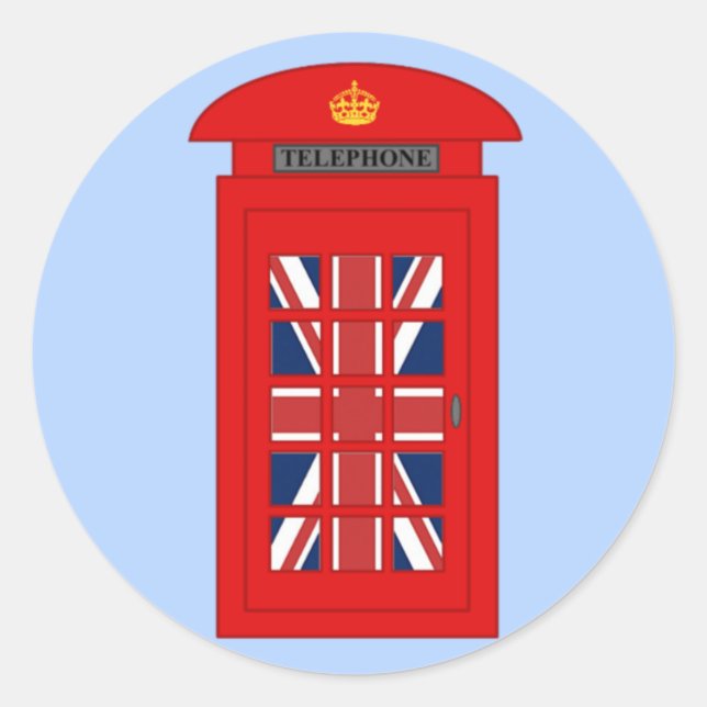 Sticker Rond Boîte téléphonique britannique (Devant)