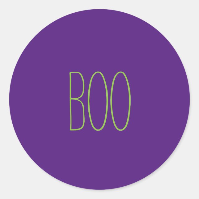 Sticker Rond Boite vert violet éffrayant manuscrit Halloween (Devant)