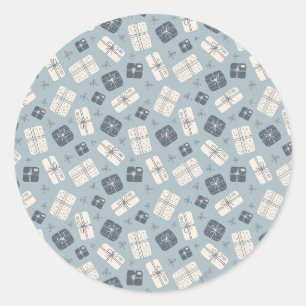 Sticker Rond Boîtes-cadeaux cosy Motif vectoriel sans couture