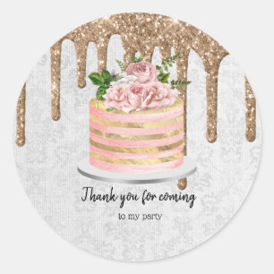 Sticker Rond Boites de gâteau Mariage d'anniversaire