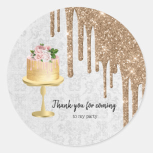 Sticker Rond Boites de gâteau Mariage d'anniversaire