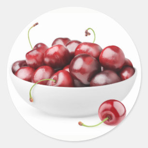 Sticker Rond Bol de cerises douces