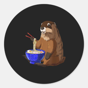 Sticker Rond Bol japonais de ramen kawaii Nouilles japonaises D