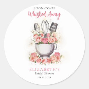 Sticker Rond Bol Mélangeur de Mix de Pâtisserie Emporté Roses E
