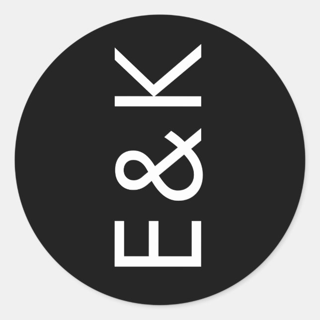 Sticker Rond Bold Big Monogram Simple Wedding (Devant)
